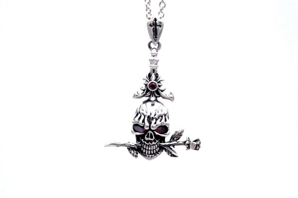 Anhänger Totenkopf mit Rose