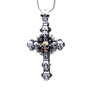 Anhänger Kreuz Totenkopf