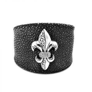 Armspange Lilie Rochenleder