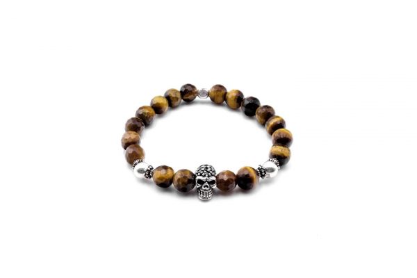Perlenarmband Tigerauge facettiert 8 mm