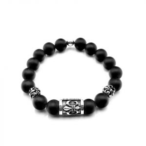 Perlenarmband Onyx matt 12 mm