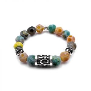 Perlenarmband Achat gefrostet 12 mm