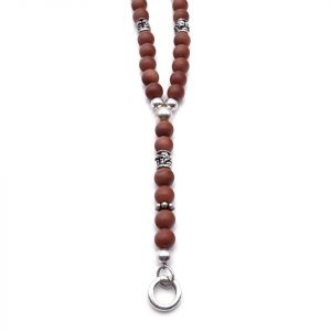 Perlenkette Gold Sandstein matt 8 mm