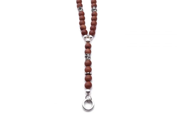 Perlenkette Gold Sandstein matt 8 mm