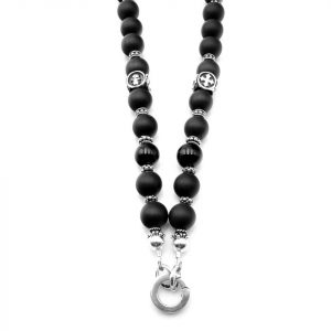 Perlenkette Onyx matt/poliert 10 mm