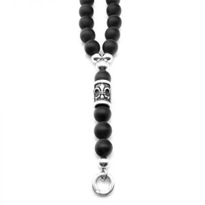 Perlenkette Onyx matt 12 mm