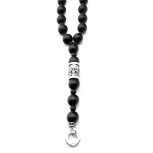 Perlenkette Onyx matt 12 mm